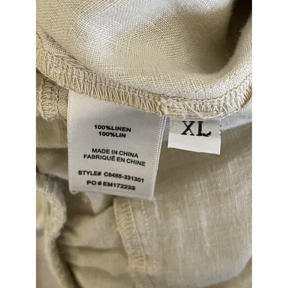 Anthropologie Cloth & Stone Linen Romper Tie Waist Rolled Hem SZ XL - Picture 14 of 16